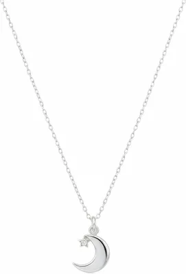 Immagine prodotto di Collana in argento sterling luna con stella e zirconi