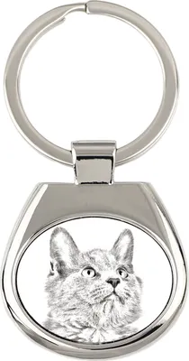 Zdjęcie produktu dla Kot Nebelung - brelok do kluczy z kotem, breloczek z nadrukiem, personalizowana przywieszka marki Art-Dog