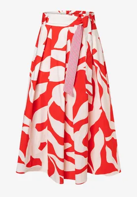 Produktbild von More & More Damen Baumwollrock mit Print, rot/weiß, zweifarbig, weiter Schnitt