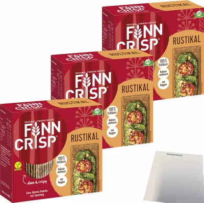Produktbild von Finn Crisp Rustikal 3er Pack (3x200g Packung) + usy Block