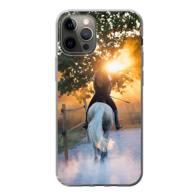 Produktbild von MuchoWow® Handyhülle Schutzhülle Hülle für iPhone 13 Pro Pferd - Sonne - Sand Silikon Softcase Handy Hülle - Handy-Tasche