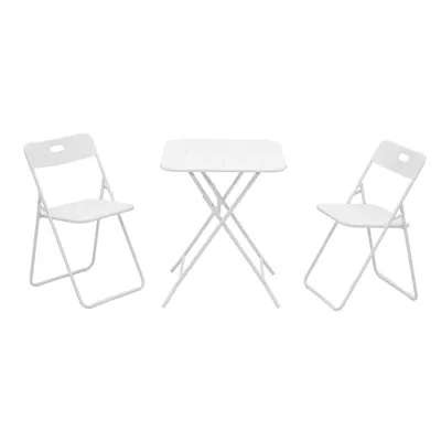 Produktbild von 3tlg Gartenlounge-Set 2 Stühle und 1 Tisch Gartenmöbel Set Balkonmöbel-Set für Außenbereich und Balkon Weiß