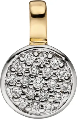 Produktbild von Anhänger Halsschmuck mit 19 Diamanten Brillanten 585 Gold Gelbgold, rhodiniert