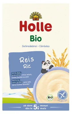 KASZKA RYŻOWA BEZ DODATKU CUKRÓW BEZGLUTENOWA OD 5 MIESIĄCA BIO 250 g - HOLLE