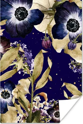 Produktbild von MuchoWow® Poster Aquarell - Blumen - Malerei 20x30 cm - Papierdruck