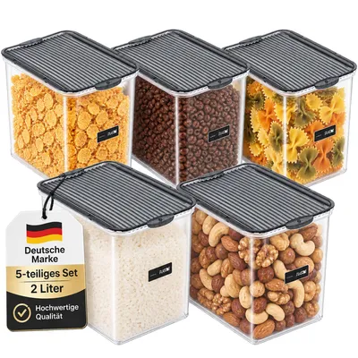 Produktbild von Frischhaltedosen 5er Set Aufbewahrungsbox Vorratsdose Lebensmittelbox 2,1 Liter