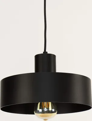 Produktbild von Pendelleuchte Retro "Rif" Schwarz Lackierter Stahl Hängelampe Wohnzimmer Esszimmer Esstisch