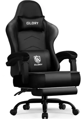 Obrázek produktu pro Herní židle, ergonomický design, nastavitelný sklon, černá