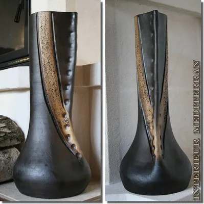 Produktbild von BODENVASE "FALLUS" - Größe: ca.50 CM Schwarz