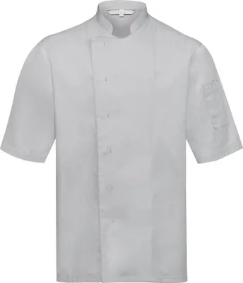 Produktbild von Greiff GASTRO Cuisine Herren Kochjacke Kurzarm Regular Hellgrau 4XL