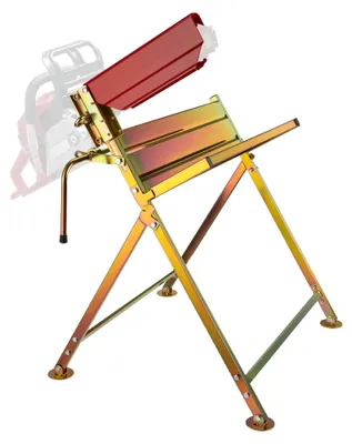 Produktbild von Wiltec Sägebock verzinkt klappbar, 88x71x96 cm, mit Kettensägenhalter und Zwangsführung, Holzsägebock für Brennholz, bis 120 kg