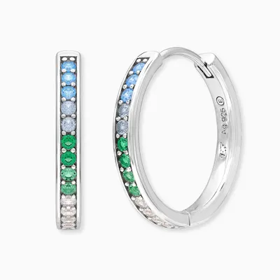 Produktbild von Engelsrufer Creolen Damen Regenbogen Kalt Silber 21 mm ERE-COOL-ZIM-CR