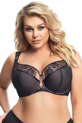 Produktbild von Gorsenia dame  halbversteifter bh träger tüll spitze netz  k647 alicante, schwarz, 100b