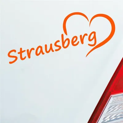 Produktbild von Auto Aufkleber Strausberg Herz Stadt City Love Liebe 19,5x8 cm Orange Sticker Heckscheibenaufkleber