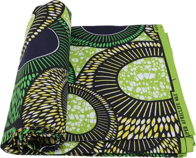 Produktbild von 6 Yards bedruckter Stoff im afrikanischen Ethno-Stil, Wachsdrucktuch zum Nähen, Basteln, Kleidungsdekoration