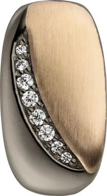 Produktbild von Anhänger 925 Silber schwarz bicolor vergoldet 8 Zirkonia