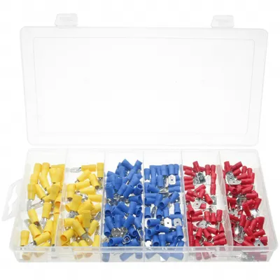 Image de 250 x Assortiment de cosses de câble FERMETURE isolée ROUGE BLEU JAUNE 0,5.0-6,0 mm²