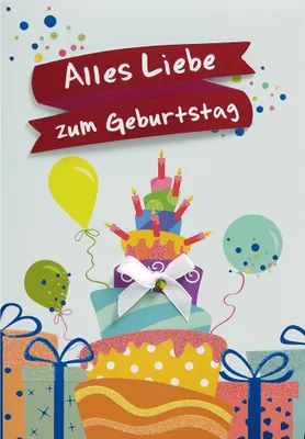 Produktbild von Geburtstag  Glückwunschkarte im Format 115x17cm mit Umschlag