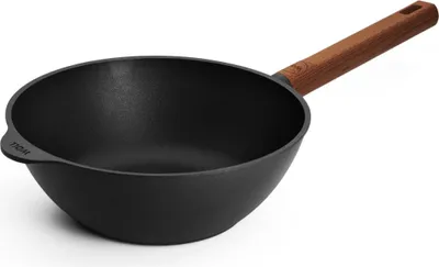 Produktbild von Woll Eco Logic QXR Guss-Wok: fester Holzgriff, Ø 24 cm, 9 cm hoch, Alle Herdarten inkl. Induktion