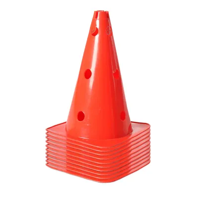 Immagine prodotto di confezione da 10 coni Kawanyo perforati multi-talento, 38 cm - rosso