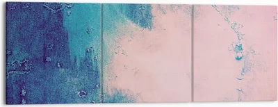Produktbild von Bild auf Leinwand - Leinwandbild - 3 Teile - Abstraktion Rosa Blau - 150x50cm - Wand Bild - Wanddeko - Wandbilder - Leinwanddruck - Bilder - Wanddekoration - Leinwand bilder - Wandbild - CA150x50-4856