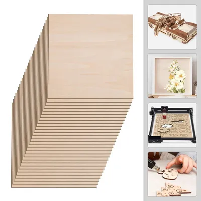 Produktbild von Elzusha – Set mit 30 unbehandelten Holztafeln für DIY-Dekoration im Haus