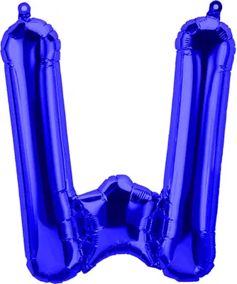 Produktbild von Folienballon Buchstabe W, blau, ca. 40 cm, für Luftbefüllung