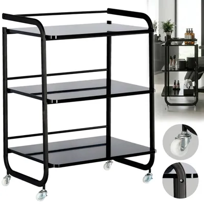 Produktbild von Helfer Friseur Kosmetikwagen Rolltisch zum Färben ST020B zum Schönheitssalon Regal mit Regalen