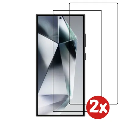 Produktbild von Displayschutzfolie passend für Samsung  Galaxy S24 Ultra - Full Cover Tempered Glass mit rundem Rand - Tempered Glass  mit abgerundeten Ecken - 2-Pack