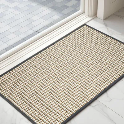 Image de Paillasson intérieur, 45x75 cm, gris, antidérapant, tapis de protection contre la saleté, épaisseur 7 mm
