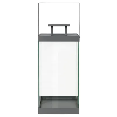 Produktbild von Blomus Laterne Finca Groß, Indoor Laterne, Windlicht, Stahl pulverbeschichtet, Glas klar, Steel Gray, 46 cm, 66188