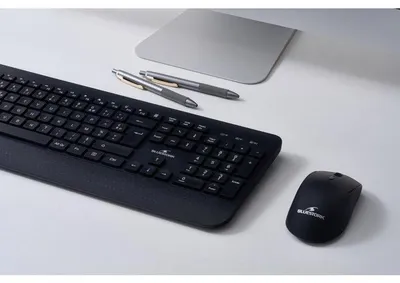 Zdjęcie produktu dla Zestaw klawiatury i myszy - BLUESTORK - 2.4G + Bluetooth - układ AZERTY - czarny