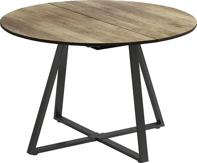Produktbild von Esstisch Vicco Loyd Eiche rustikal/Schwarz 120 x 120 cm ausziehbar, Model 56517