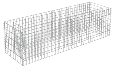 Produktbild von Gabionen-Pflanzkorb Hochbeet Gabionenkörbe Steinkörbe Blumenkästen Verzinkter Stahl 180 x 50 x 50 cm (L x B x H) Silbern