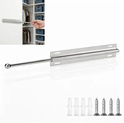 Ausziehbare Kleiderstange 32 cm, silber, platzsparend für Schrank