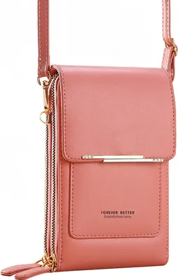 Produktbild von OKWISH Umhängetasche, Damen Handy Umhängetasche Touchscreen, kleine Crossbody Tasche, Handytasche mit Schlüssel Fach, Studententasche, modische Schultertasche, Mini Handytasche cute