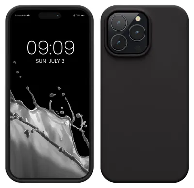 Produktbild von kwmobile Handyhülle für iPhone 14 Pro Max Hülle, für iPhone 14 Pro Max Case - Hülle Silikon - kabelloses Laden - Schwarz matt