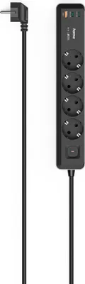 Immagine prodotto di Presa multipla, 4 vie, USB-C/A 65W, PD, interruttore, 1,4 m, nero/grigio (00223194)