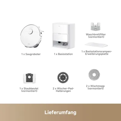 Produktbild von MOVA P50 Ultra Saugroboter mit flexiblem Wischmopp, 19.000 Pa Saugkraft, automatische Wischmoppreinigung bei 75 ℃, automatische Leerung & Nachfüllung
