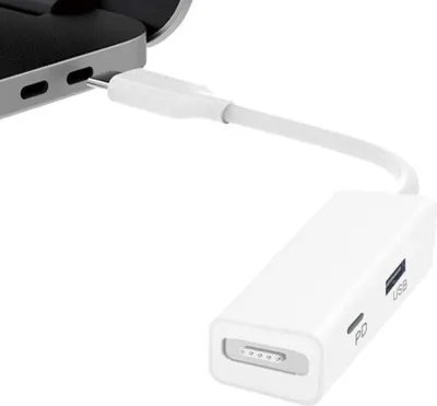 Immagine prodotto di adattatore 3 in 1 MagSafe 1/2 + porta PD + convertitore da USB a USB-C / Tipo-C (bianco)