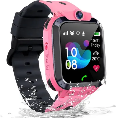 Produktbild von Puhiuyoi Kinder-Smartwatch mit GPS, Telefonfunktion, SOS-Notruf, Kamera, Spiele, IP68 wasserdicht, Schulmodus, Wecker