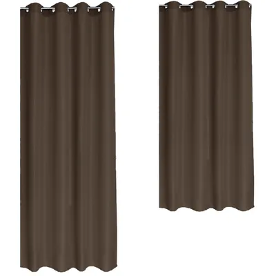 Produktbild von Ösenschal Blickdicht Ösenvorhang Ösengardine Gardine Gardinen Ösen Vorhang Vorhänge Dunkelbraun 1 Stück 140cm(B) x 245cm(L)