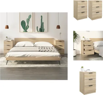 Zdjęcie produktu dla vidaXL Szafki nocne 2 szt. dąb sonoma 40x36x65 cm - Szafki nocne
