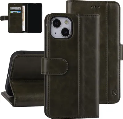 Produktbild von UNIQ Accessory Book type case iPhone 13 & 14 - Card holder - Magnetic closure - Dark Green