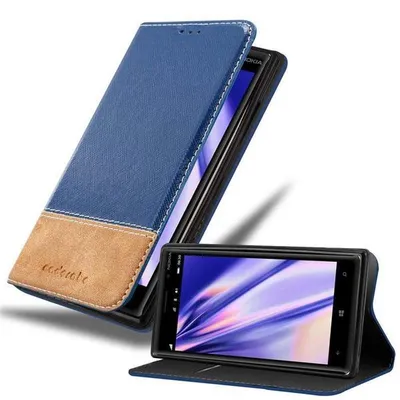 Immagine prodotto di Cadorabo cover per Nokia Lumia 929 / 930 cover protettiva in blu SHandy cover libro custodia in Similcuoio