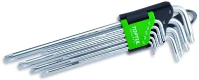 Produktbild von TOPTUL 9-tlg Winkelschraubendrehersatz TORX: T10 T15 T20 T25 T27 T30 T40 T45 T50 GAAL0924