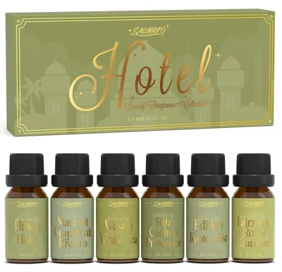 Image de Ensemble d'huiles essentielles de luxe, parfum d'hôtel pour diffuseurs et fabrication de bougies, coffret cadeau, vert