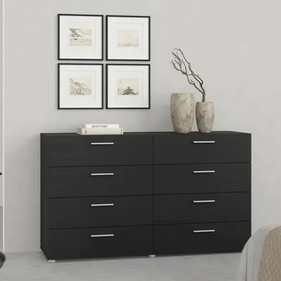 Produktbild von Kommode Phethai, Wohnzimmerbuffet, Wohnzimmer-Sideboard, Moderne Küchen-Speisekammer, 140x40 h82 cm, Schwarz