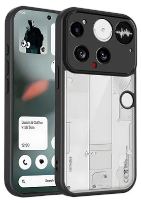Immagine prodotto di Custodia per Nothing Phone 3 cover posteriore trasparente con cornice in TPU, antiurto Nero