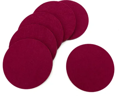 Produktbild von heimtexland ® Tischdeko Filz Tischset Bestecktasche Glasuntersetzer Tischdekoration Platzset Besteckhalter Untersetzer Typ846 Bordeaux Glasuntersetzer 6er Pack